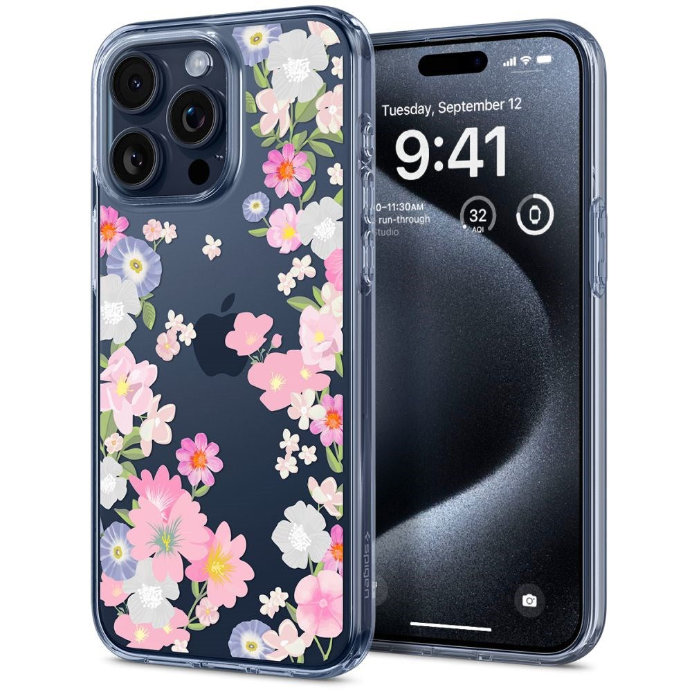 iPhone 15 Pro Spigen Liquid Crystal Skal - Blossom