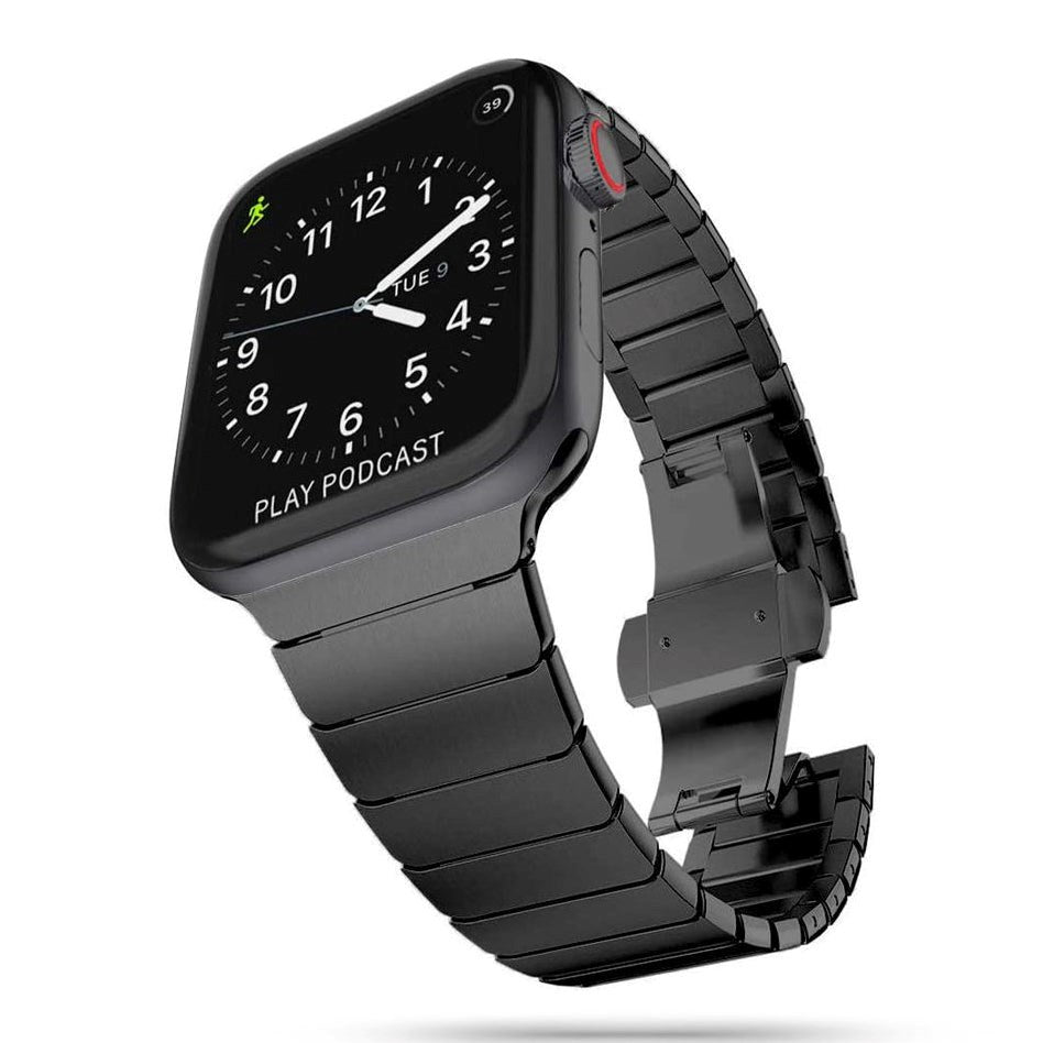 Apple Watch (42/44/SE/45/46/49mm) Tech-Protect Linkband Rem Rostfritt Stål - Svart