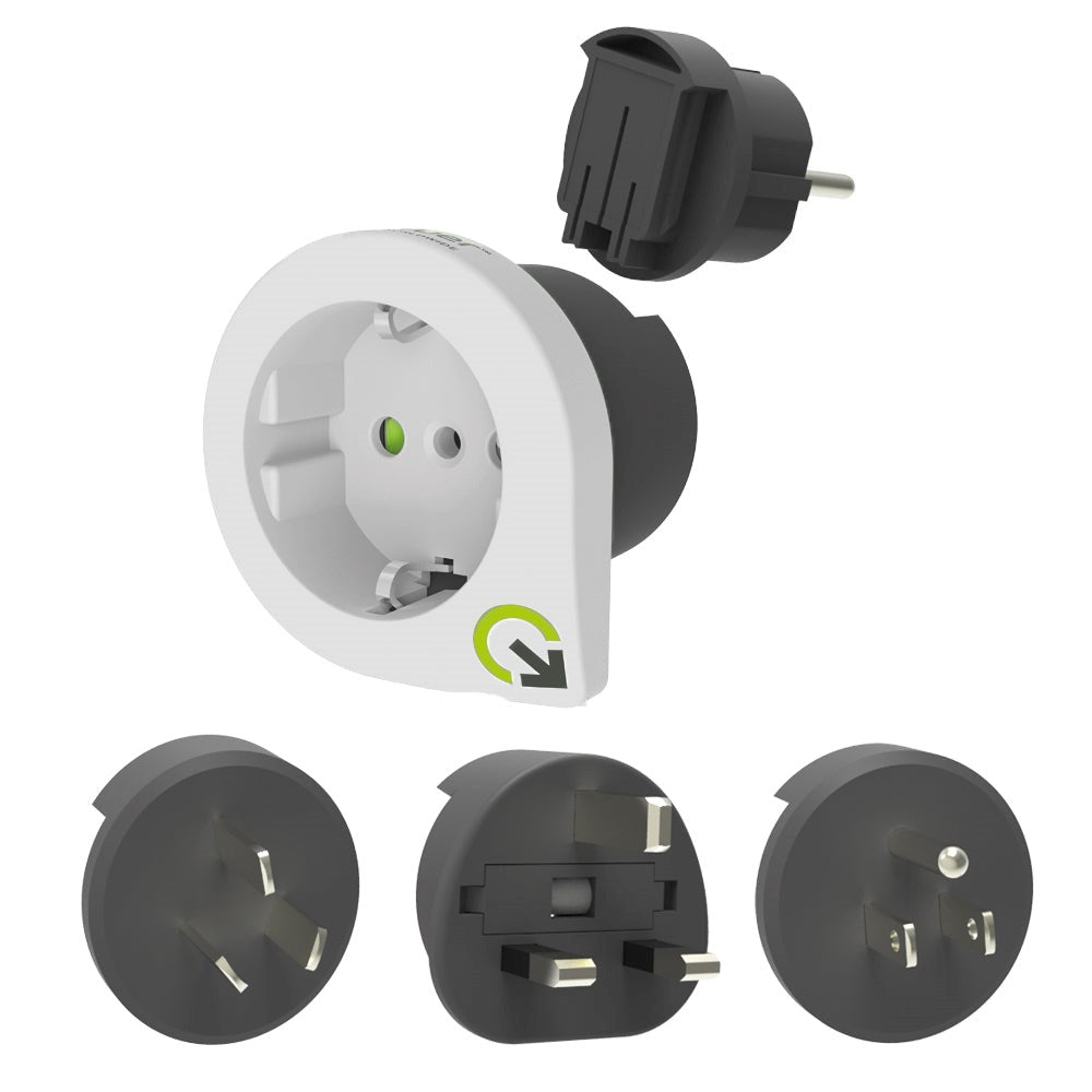 Q2 Power Qplux 3-i-1 Europe Reseadapter - Svart / Vit