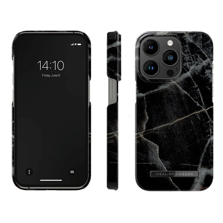 iPhone 14 Pro iDeal Of Sweden Fashion Skal - MagSafe-kompatibelt - Black Thunder Marble