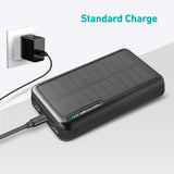 SBS Solar Powerbank med 2x USB-A 10W - 20 000 mAh - Svart