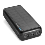 SBS Solar Powerbank med 2x USB-A 10W - 20 000 mAh - Svart