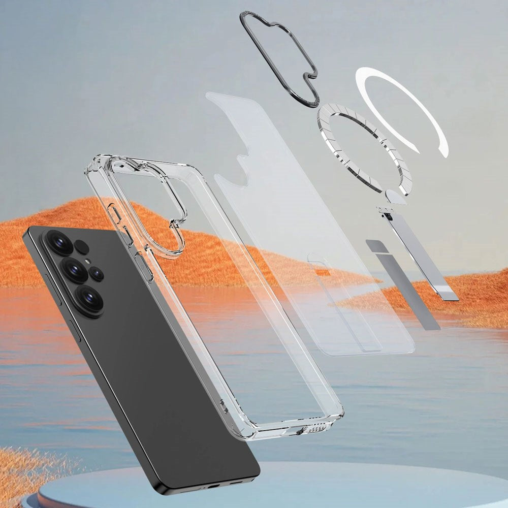 Samsung Galaxy S26 Ultra Hurtel Hybrid Armor X Skal m. Kickstand – MagSafe Kompatibel – Genomskinlig