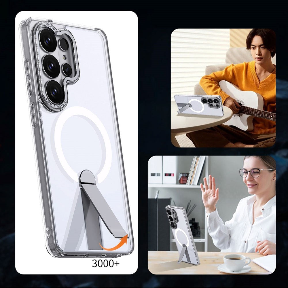 Samsung Galaxy S26 Ultra Hurtel Hybrid Armor X Skal m. Kickstand – MagSafe Kompatibel – Genomskinlig