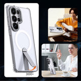 Samsung Galaxy S26 Ultra Hurtel Hybrid Armor X Skal m. Kickstand – MagSafe Kompatibel – Genomskinlig