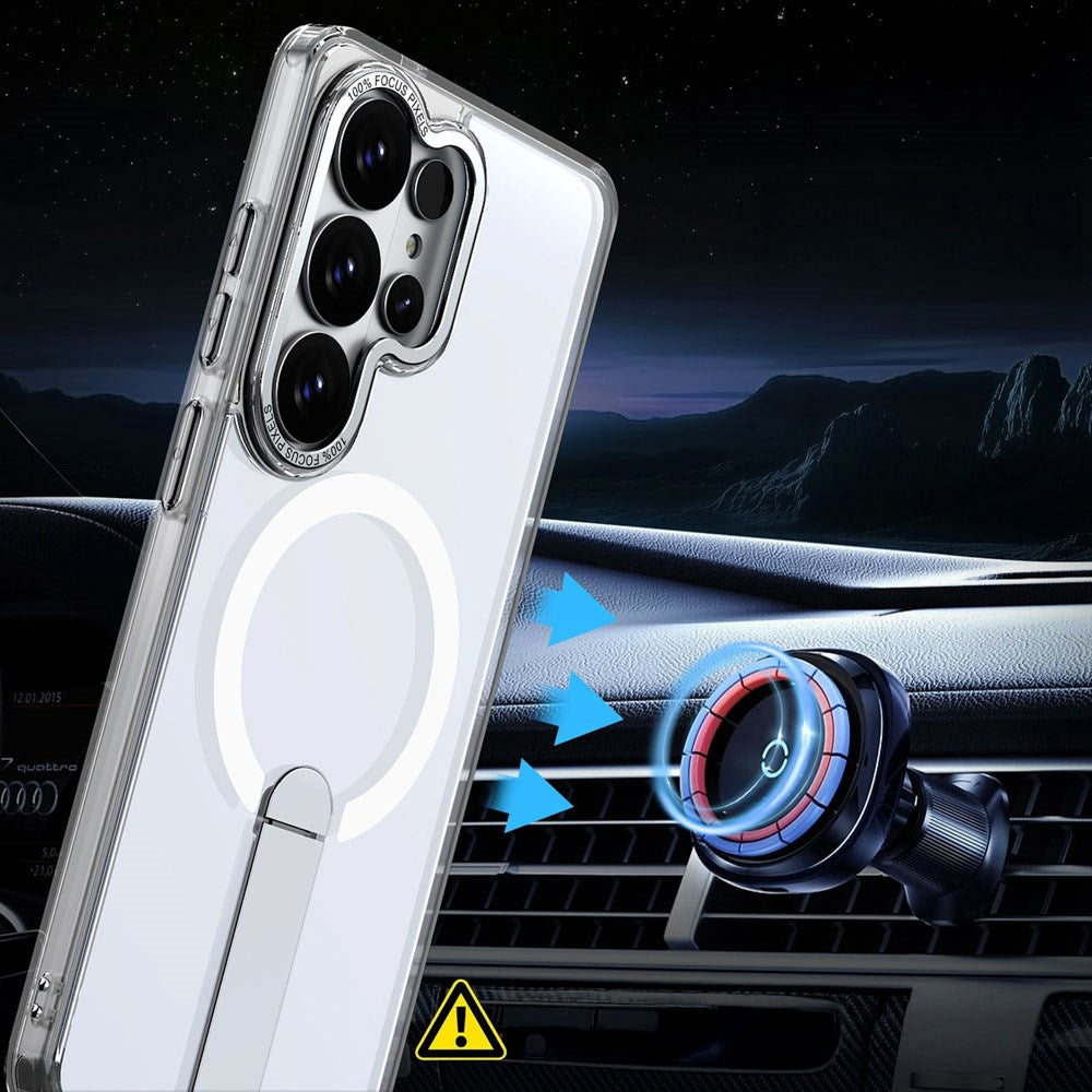 Samsung Galaxy S26 Ultra Hurtel Hybrid Armor X Skal m. Kickstand – MagSafe Kompatibel – Genomskinlig