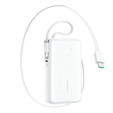 Joyroom JR-PR2L 35W PowerBank m. Utdragbar USB-C Kabel & Inbyggd Lightning Kabel - 10.000 mAh - Vit