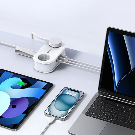 ORICO 20W 5-i-1 Grenuttag med 2 x Schuko 2 x USB-A 1 x USB-C - Vit