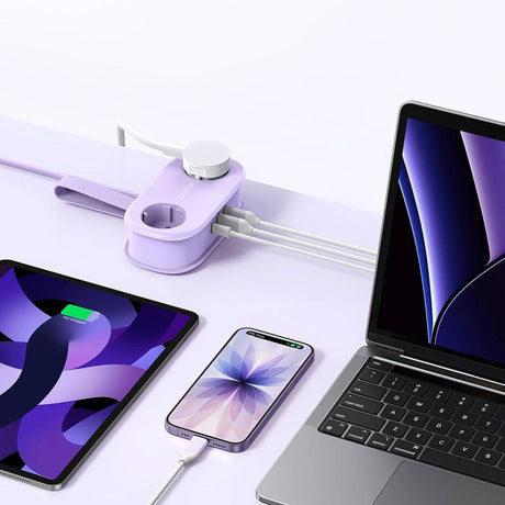 ORICO 20W 5-i-1 Grenuttag med 2 x Schuko 2 x USB-A 1 x USB-C - Lila