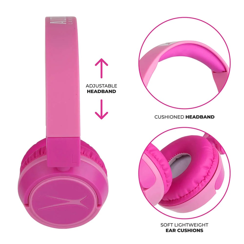 Altec Lansing 2-i-1 Headset för Barn med / utan Kabel - On-Ear Design - Rosa