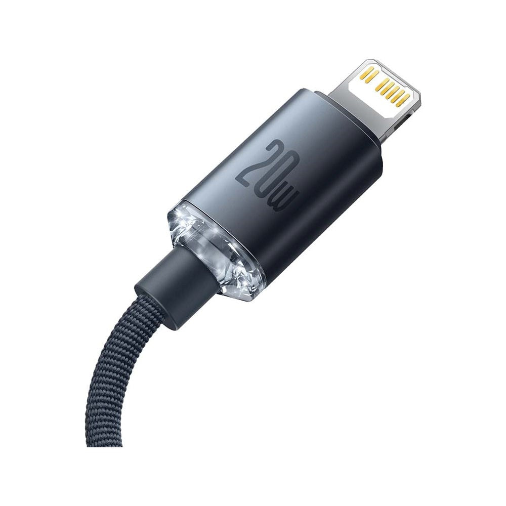 Baseus Crystal Kabel USB-C til Lightning Kabel PD 20W - 1,2m - Sort