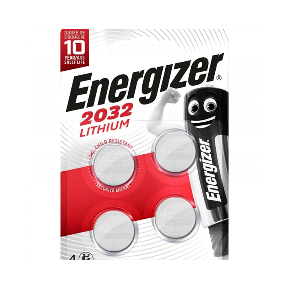 Energizer CR2032 3V Litium Knappcellsbatteri 4-pack - Kompatibelt med AirTag - Silver