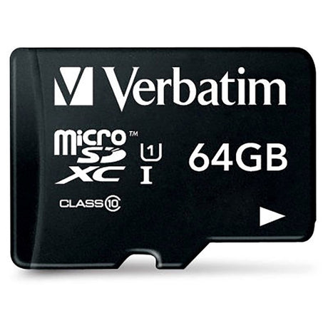 Verbatim Premium MicroSDHC Class 10 Memory Card m. 64 GB & kameraadapter