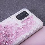 Samsung Galaxy S23 Ultra Genomskinlig Glitter Plast Skal - Rosa