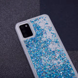 Samsung Galaxy S23 Genomskinlig Glitter Plast Skal - Blå