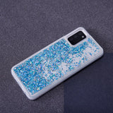 Samsung Galaxy S23 Ultra Genomskinlig Glitter Plast Skal - Blå