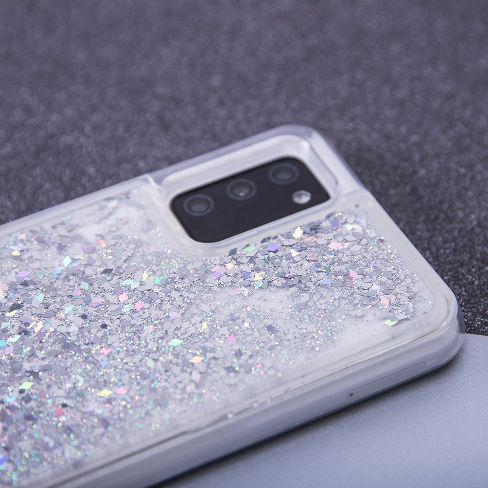 Samsung Galaxy A34 (5G) Genomskinlig Glitter Plast Skal - Silver