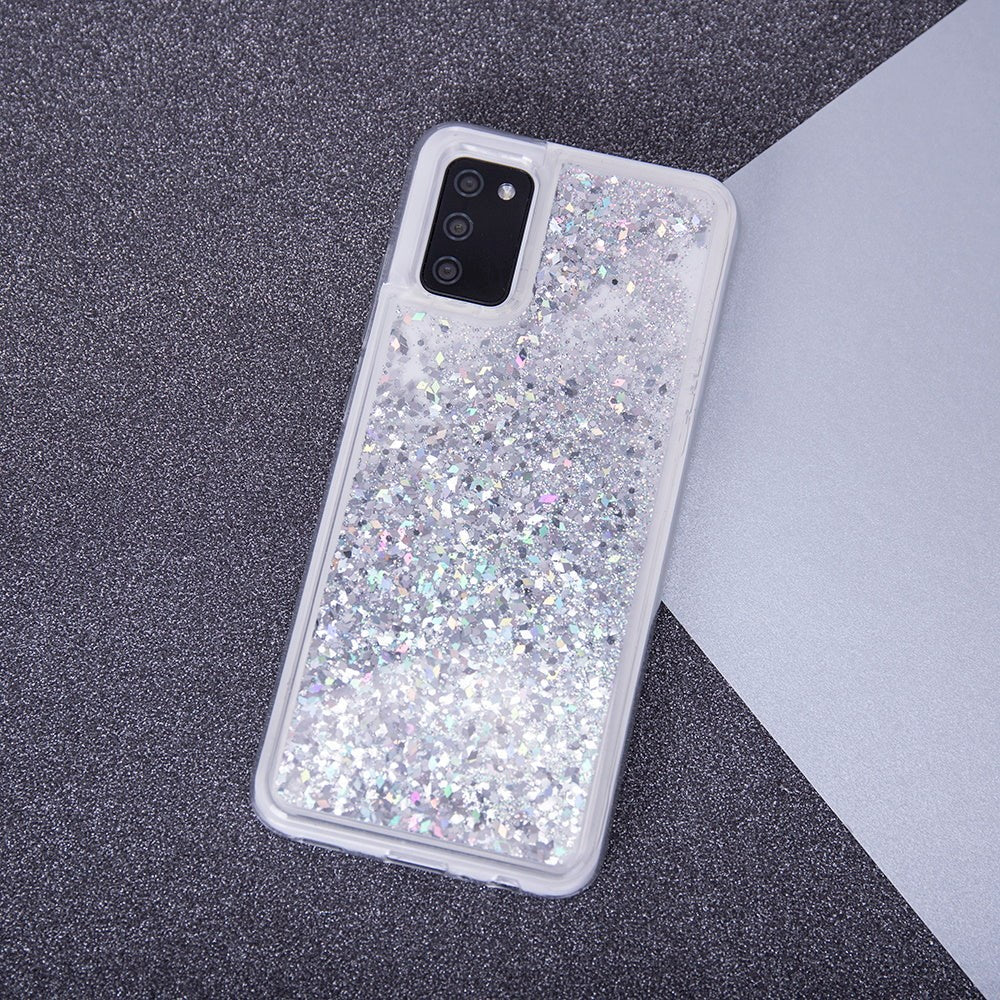 Samsung Galaxy A34 (5G) Genomskinlig Glitter Plast Skal - Silver