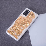 Samsung Galaxy S23 Ultra Genomskinlig Glitter Plast Skal - Guld