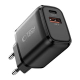 Tech-Protect 65W Väggladdare m. 1x USB-C & 1x USB-A - Svart