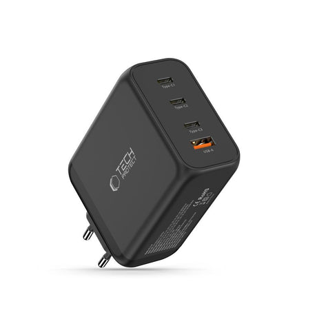 Tech-Protect 200W Väggladdare m. 3x USB-C & 1x USB-A - Svart