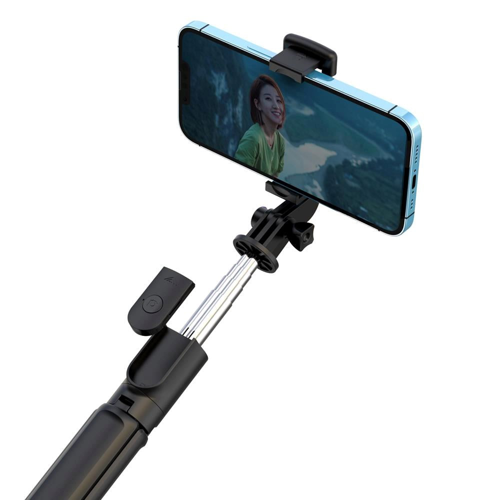 XO SS09 Selfie Stick med Trådlös Knappslutare & Stativ - Svart