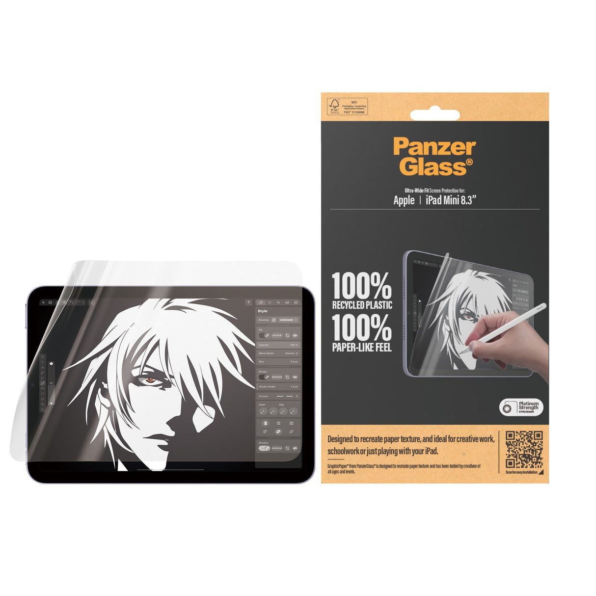 PanzerGlass GraphicPaper Skärmskydd för iPad Mini (2024/2021) – Ultra-Wide Fit