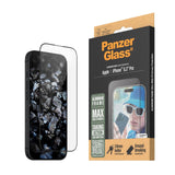 iPhone 16 Pro PanzerGlass Ultra Wide Fit Skärmskydd m. EasyAligner - Aluminum Frame - Diamond Strength - Genomskinlig / Svart Kant