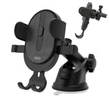 XO C60 Mobiltelefonhållare för Bil - Instrumentbräda och Ventilationsuttag - Max Mobil: 60 - 93mm - Svart