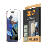 iPhone 16 Pro Max PanzerGlass Ultra Wide Fit Skärmskydd m. EasyAligner - EyeCare - Diamond Strength - Genomskinlig / Svart Kant