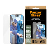 iPhone 16 Pro PanzerGlass Classic Fit Skärmskydd m. EasyAligner - Platinum Strength - Transparent