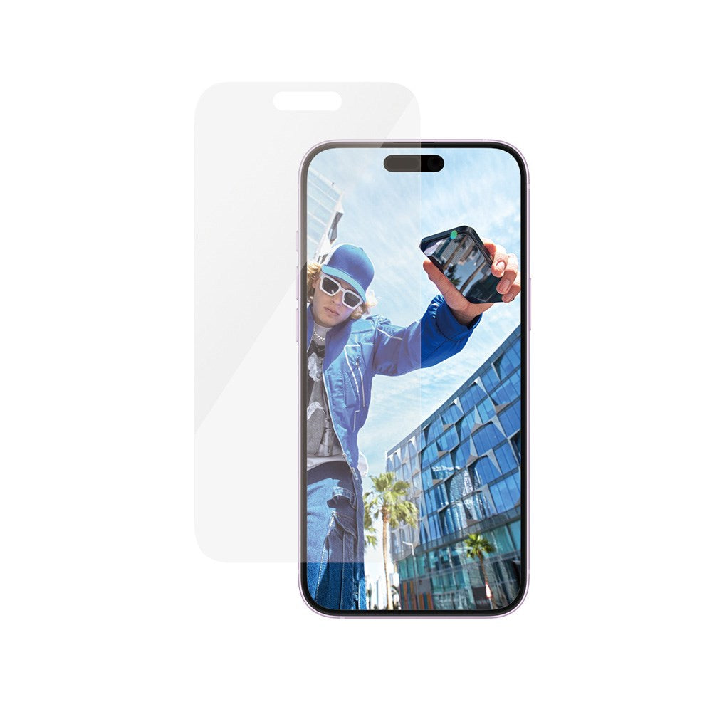 iPhone 16 Plus PanzerGlass Classic Fit Skärmskydd m. EasyAligner - Platinum Strength - Transparent