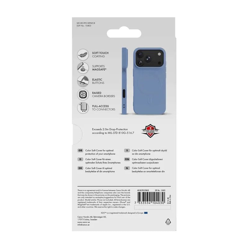 iPhone 18 Pro Max / 17 Pro Max X2O Mag Color Skal - MagSafe Kompatibel - Blå