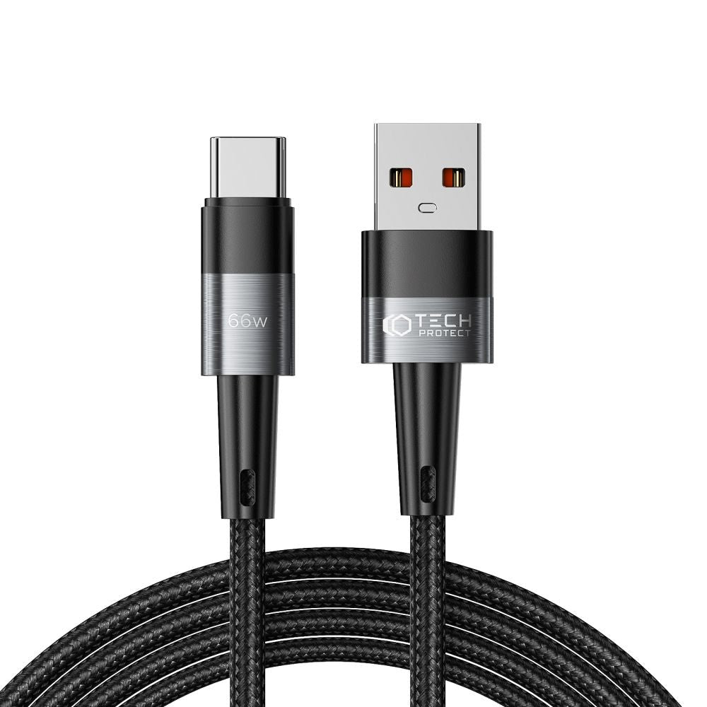 Tech-Protect Ultraboost USB-A till USB-C Kabel 66W/6A 2m - Svart