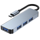 Tech-Protect 4in1 USB-C multiportnav-4 x USB-A-Grå