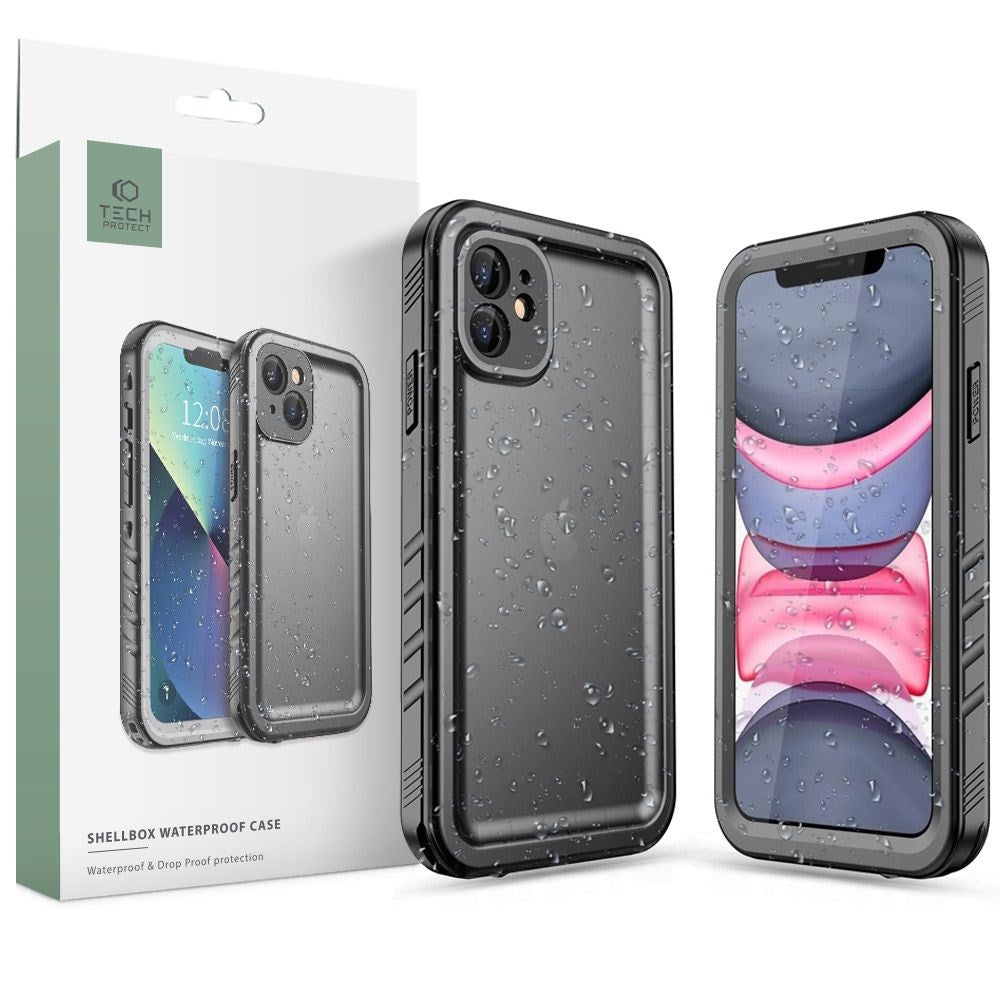 iPhone 11 Tech Protect Vattentätt Fodral - Genomskinlig / Svart