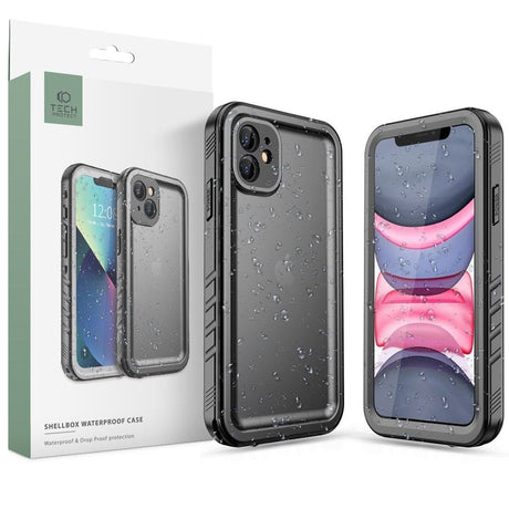 iPhone 11 Tech Protect Vattentätt Fodral - Genomskinlig / Svart