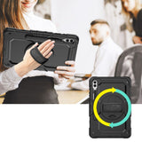 Samsung Galaxy Tab S9+ (Plus) Tech-Protect Solid360 Tough Case m. Skyddsfilm, Handhållare och Axelband - Svart