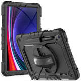 Samsung Galaxy Tab S9 FE Tech-Protect Solid360 Tough Case m. Skyddsfilm, Handhållare och Axelband - Svart