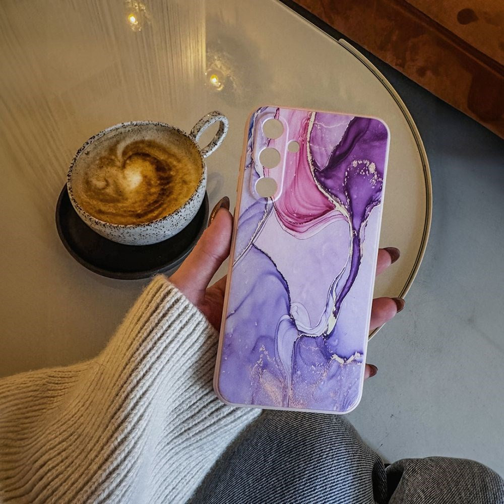 Samsung Galaxy A15 (5G) / A15 Tech-Protect Marble Skal - Rosa / Lilla