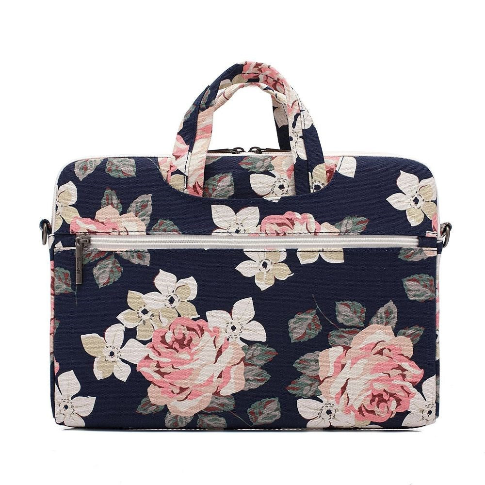 MacBook 13-14" / Laptop 13-14" Canvaslife Briefcase Väska - Navy Rose