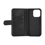 iPhone 16 Pro Essentials Konstläder Fodral m. Korthållare & Ställfunktion - Svart