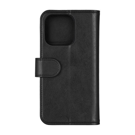 iPhone 16 Pro Essentials Konstläder Fodral m. Korthållare & Ställfunktion - Svart