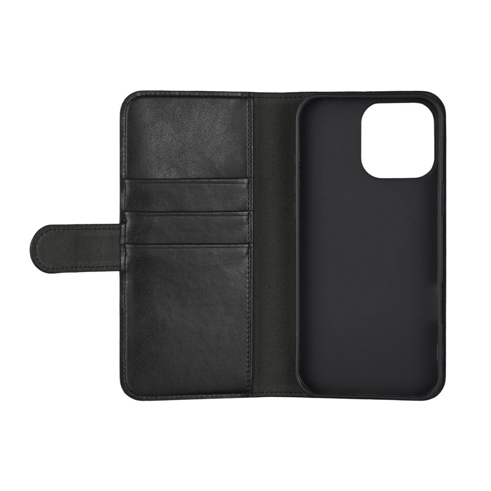 iPhone 16 Pro Max Essentials Konstläder Fodral m. Korthållare & Ställfunktion - Svart
