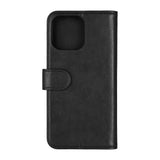 iPhone 16 Pro Max Essentials Konstläder Fodral m. Korthållare & Ställfunktion - Svart