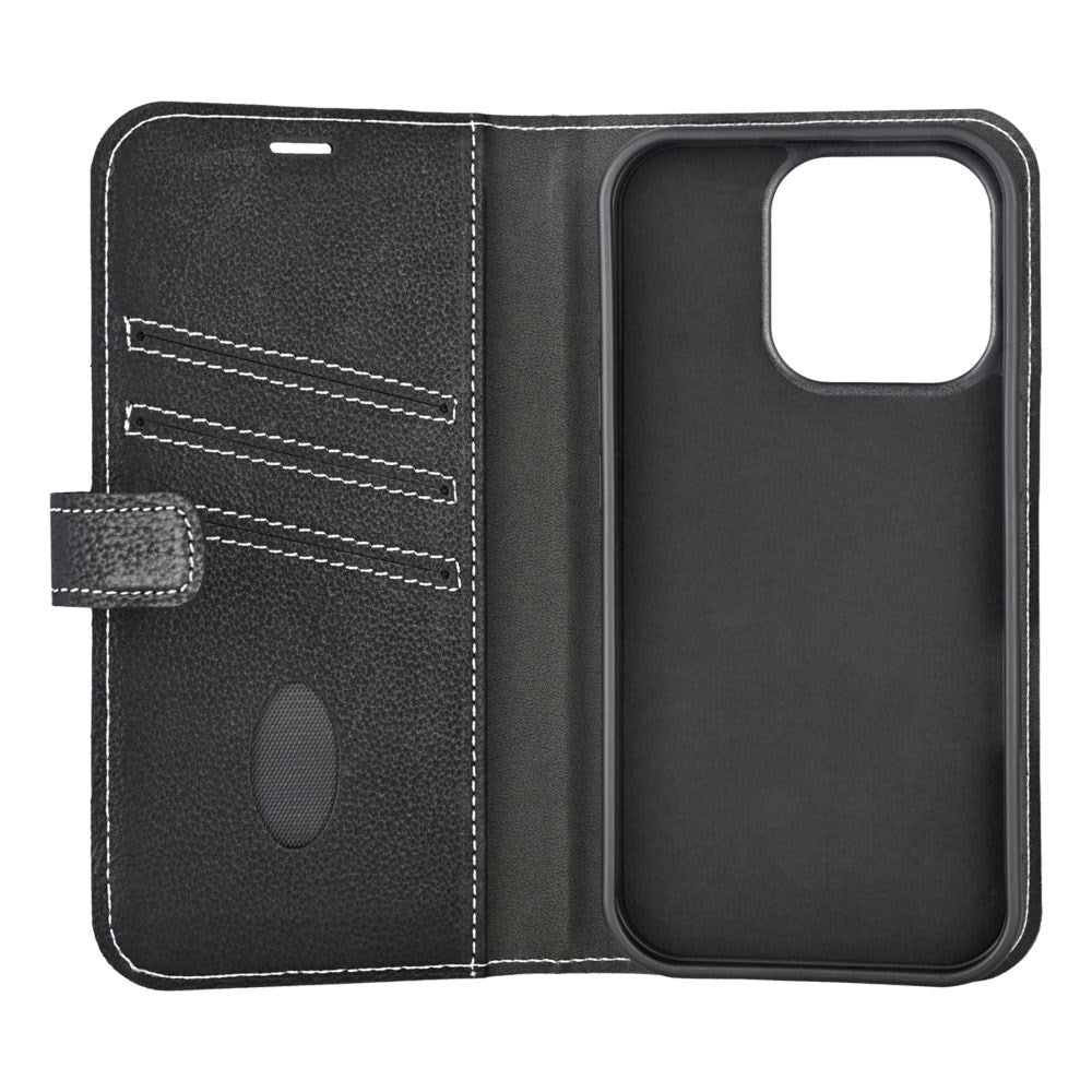 iPhone 16 Pro Essentials 2-i-1 Läder Fodral - MagSafe Kompatibel - Svart