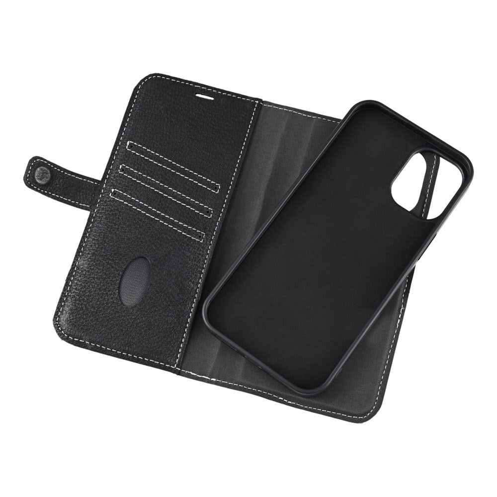 iPhone 16 Pro Essentials 2-i-1 Läder Fodral - MagSafe Kompatibel - Svart