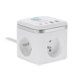 T'NB 7-i-1 Grenuttag - 3 x Uttag / 2 x USB-C / 2 x USB-A - Vit