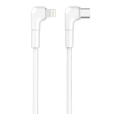 Maxlife USB-C till Lightning Vinklad Kabel 27W - 1m - Vit