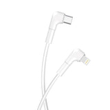 Maxlife USB-C till Lightning Vinklad Kabel 27W - 1m - Vit